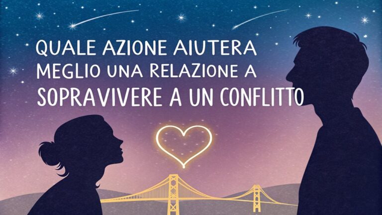 Quale azione può aiutare meglio una relazione a sopravvivere a un conflitto?